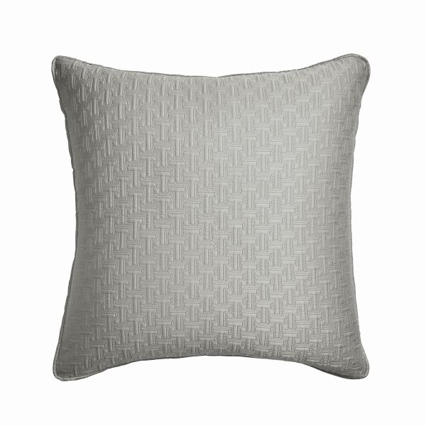 T Quilted Geometric Pillow Sham by Ted Baker in Silver Grey