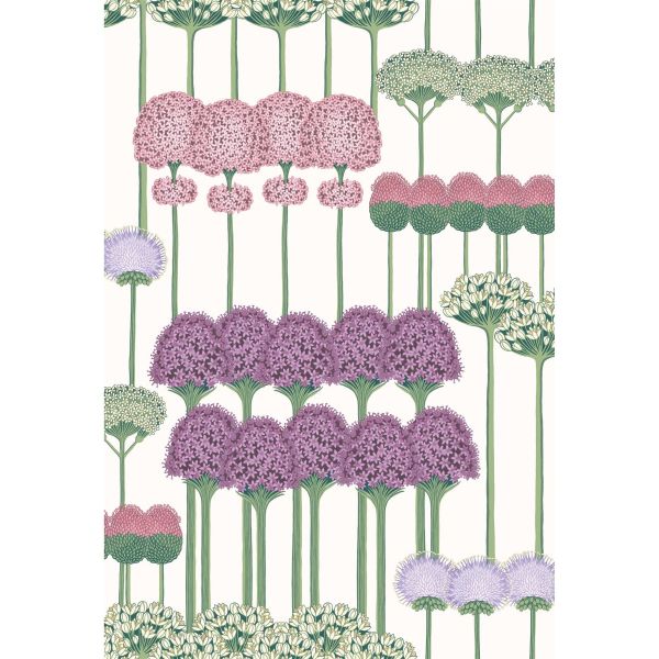 Allium Wallpaper 12034 by Cole & Son in Mulberry Blush & Lilac on White
