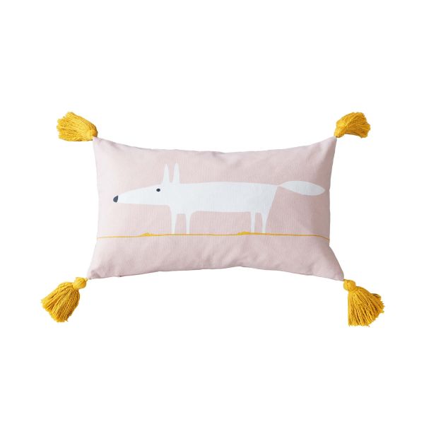 Mr Fox Tassel Cushion by Scion in Milkshake Pink
