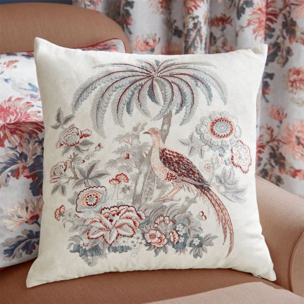 Burdette Floral Cushion by Laura Ashley in Steel Grey
