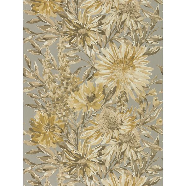 Floreale Wallpaper 111495 by Harlequin in Ochre Gilver