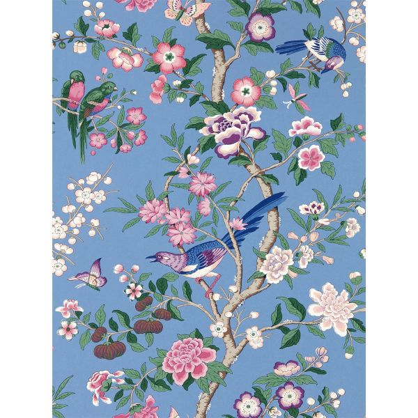 Chinoiserie Hall Wallpaper 217111 by Morris & Co in Blueberry Purple