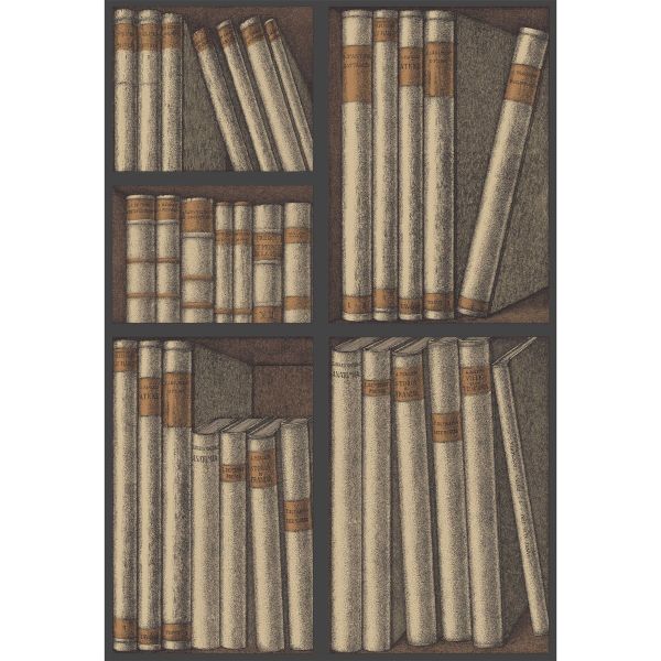 Ex Libris Wallpaper 15030 by Cole & Son in Oat Charcoal