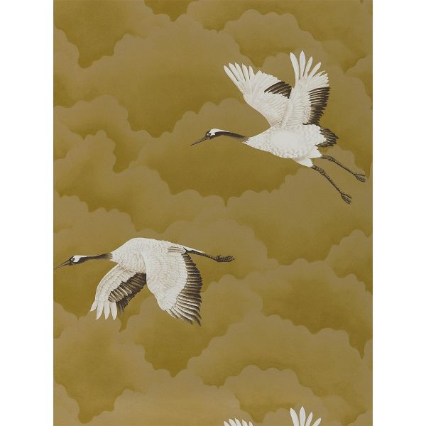 Cranes in Flight Wallpaper 111235 by Harlequin in Antique Gold