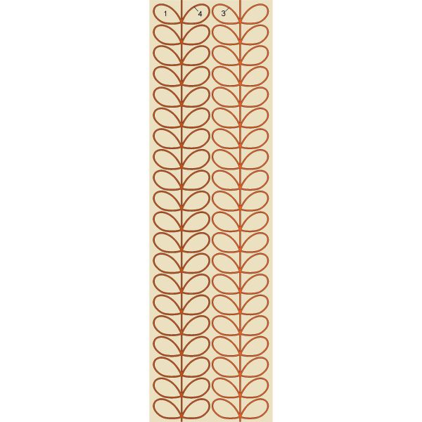 Linear Stem Ombre Runner Rugs 061103 in Tomato By Orla Kiely