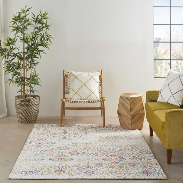 Damask DAS06 Distressed Rugs  in Multi by Nourison