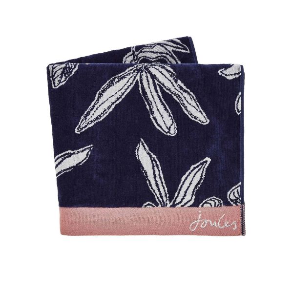Crayon Floral Cotton Towels By Joules in Comet Blue