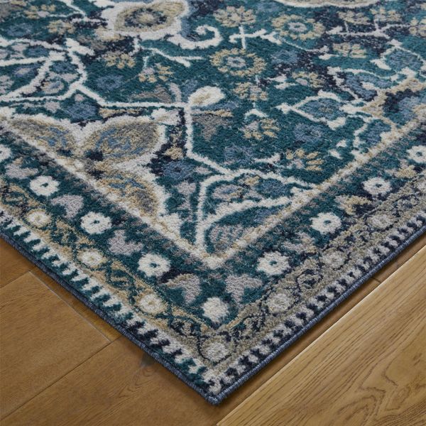 Zoe 9 L Runner Rugs in Traditional Distressed Blue