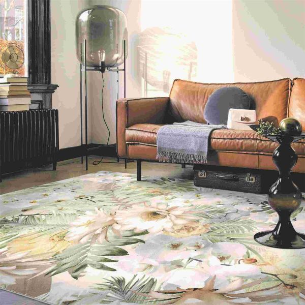 Woodlands Botanical Flower Print Rugs 53507 by Ted Baker in Multi