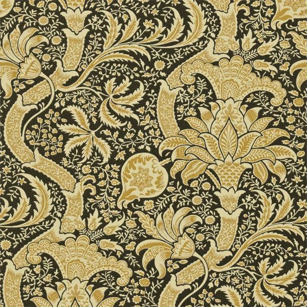 Indian Wallpaper 101 by Morris & Co in Gold & Black