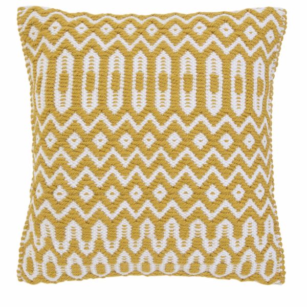 Halsey Geometric Outdoor Cushion in Mustard Yellow