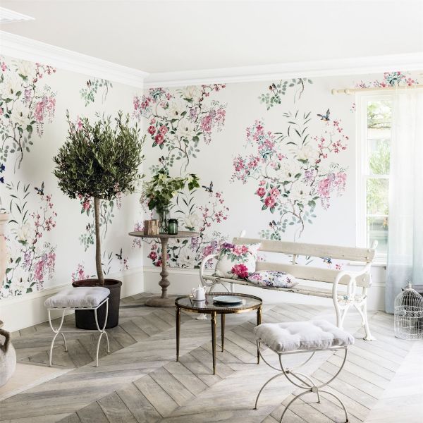Magnolia And Blossom Wallpaper Panel A 216305 by Sanderson in Multi