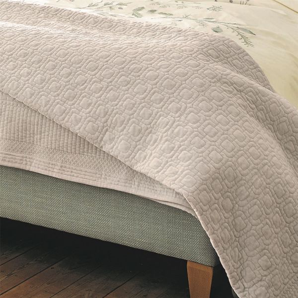 Carrie Quilted Throw by Laura Ashley in Silver
