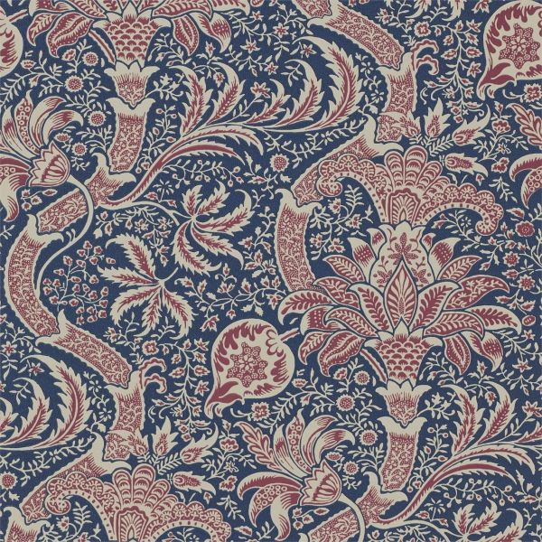 Indian Wallpaper 103 by Morris & Co in Indigo Blue & Red