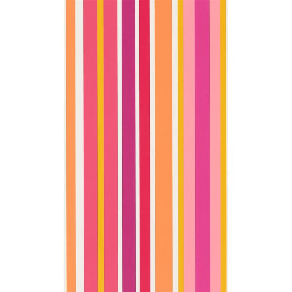 Jelly Tot Stripe Wallpaper 111265 by Scion in Raspberry Blancmange White
