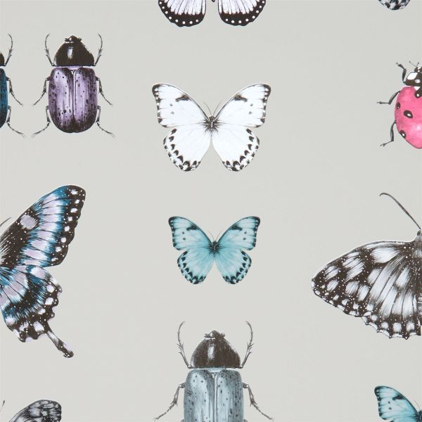 Papilio Wallpaper W0094 04 by Clarke and Clarke in Teal Gilver