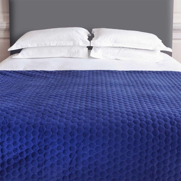 Halo Quilted Soft Luxury Throw in Navy Blue