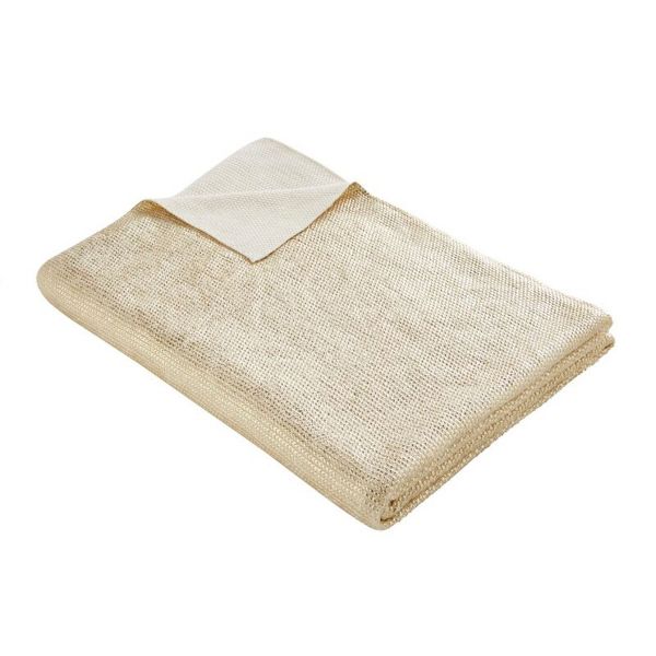Knit Cotton Throw By Tess Daly in Gold