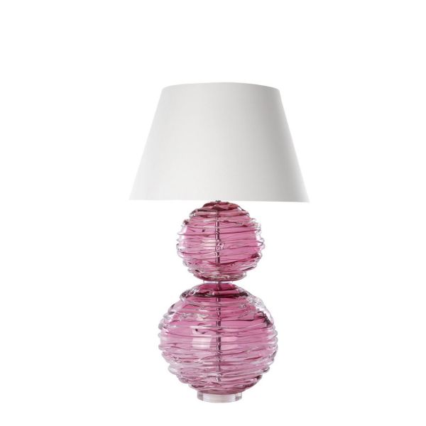 Alfie Crystal Glass Lamp by William Yeoward in Gold Ruby