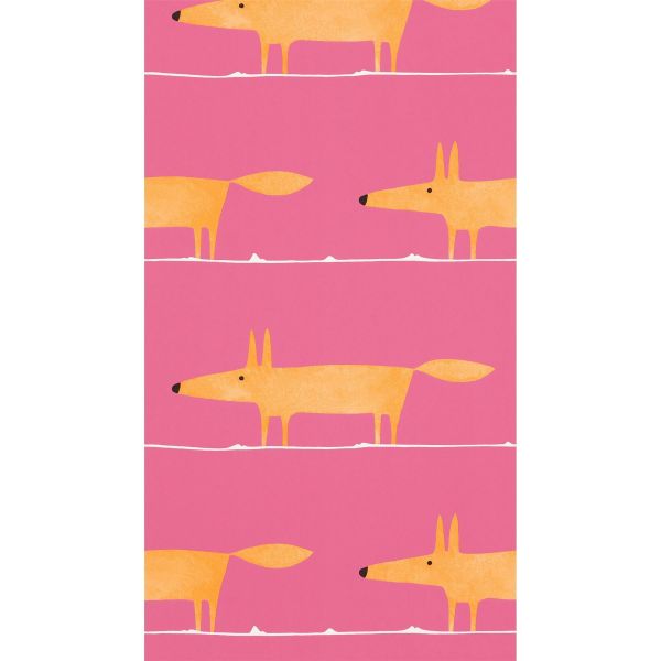 Mr Fox Wallpaper 110843 by Scion in Fuchsia Pink