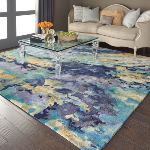 Prismatic Rugs PRS09 by Nourison in Silver and Blue