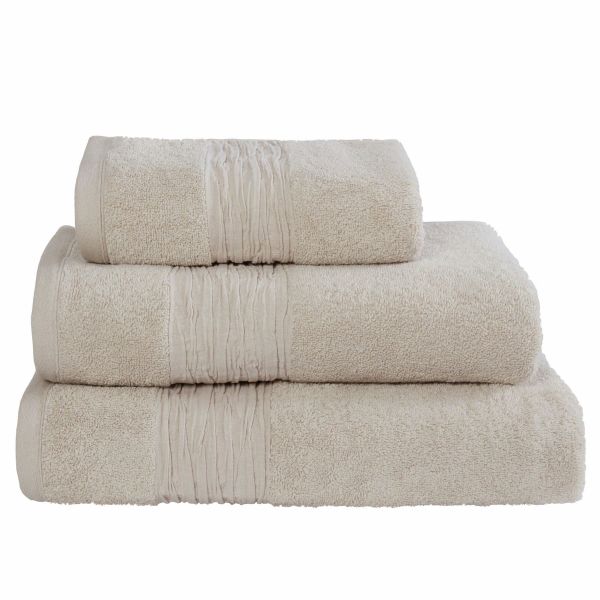 Lazy Linen Bathroom Cotton Towel in Linen Beige