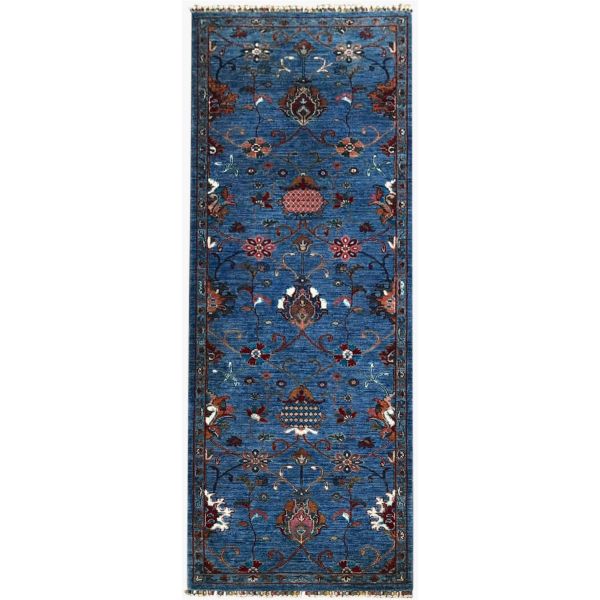 Sultani 48421 Traditional Wool Runner Rug in Blue