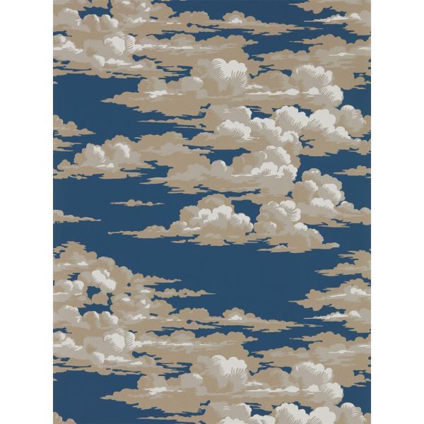 Silvi Clouds Wallpaper 216602 by Sanderson in Yacht Blue