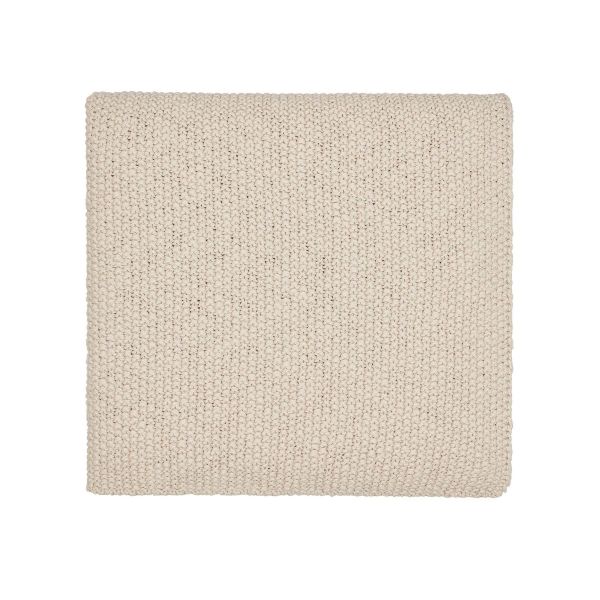 Drift Organic Knit Throw By Murmur in Linen Cream