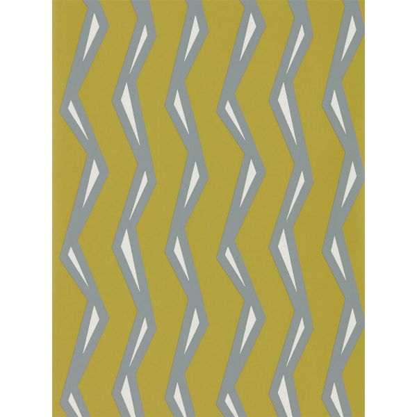 Rayo Zigzag Wallpaper 111813 by Scion in Dandelion Charcoal Grey