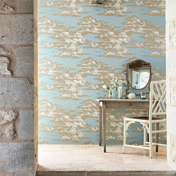 Silvi Clouds Wallpaper 216601 by Sanderson in English Blue