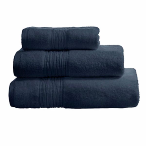 Lazy Linen Bathroom Cotton Towel in Navy Blue