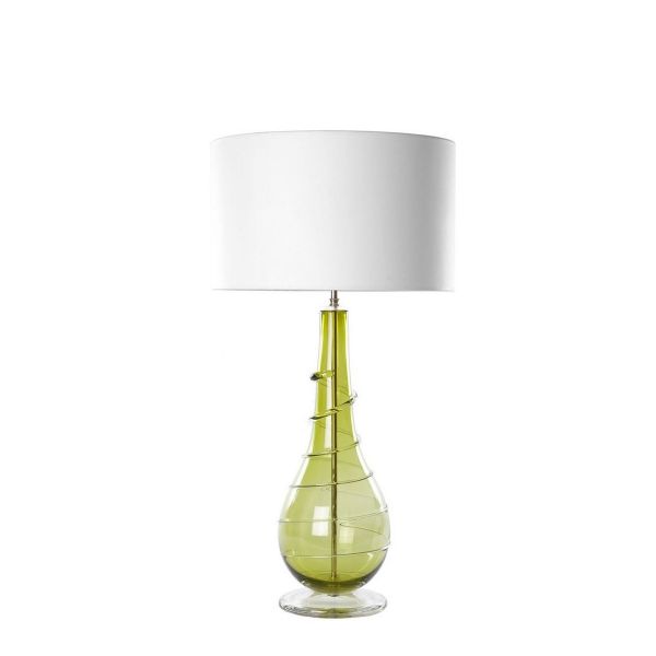Ninevagh Crystal Glass Lamp by William Yeoward in Moss Green