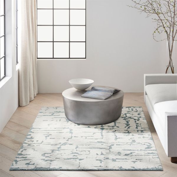 CK009 Sculptural SCL01 Abstract Rug by Calvin Klein in Teal