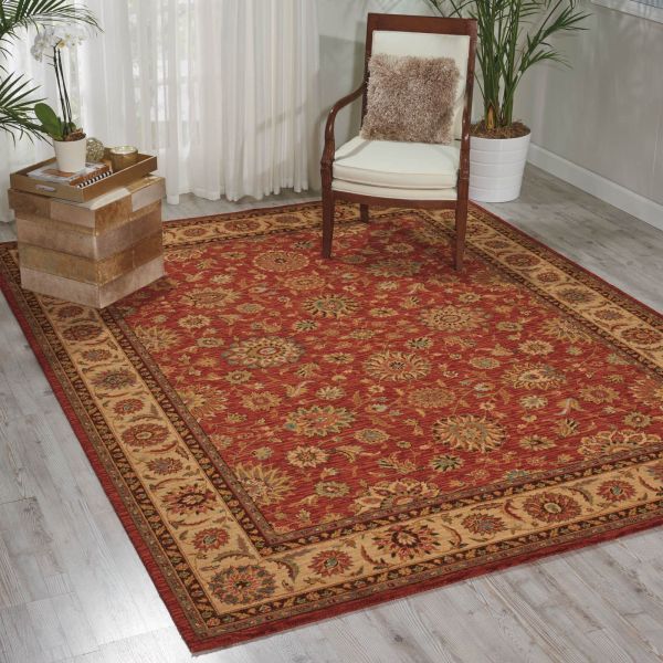 Living Treasure Traditional Bordered Rugs by Nourison LI05 in Rust