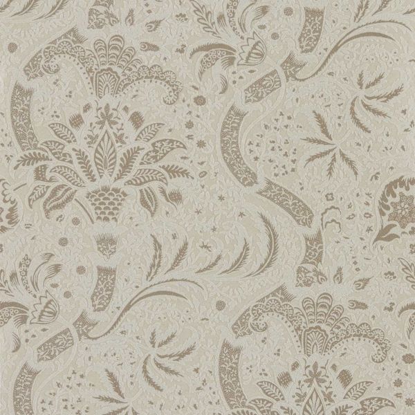 Indian Beaded Wallpaper 216443 by Morris & Co in Stone Linen Beige