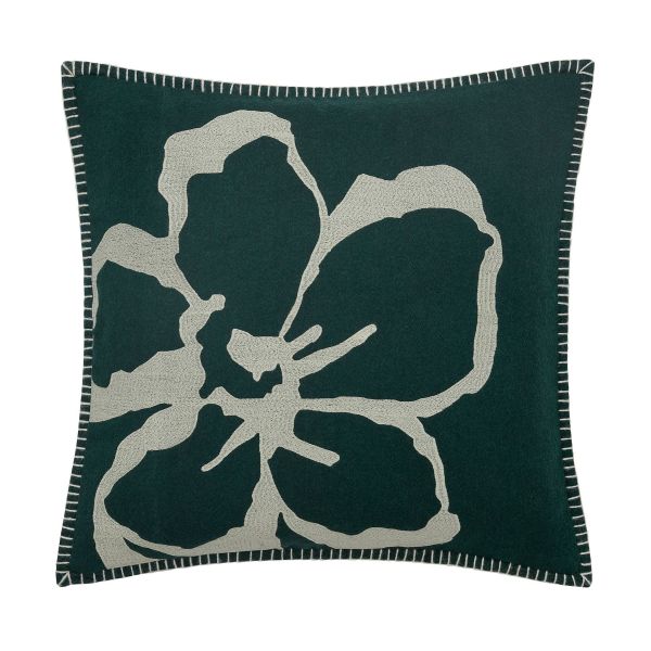 Magnolia Embroidery Flower Cushion by Ted Baker in Sage Basil Green
