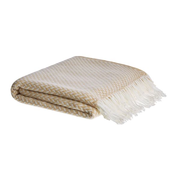 Arya Woven Throw by Laura Ashley in Beeswax