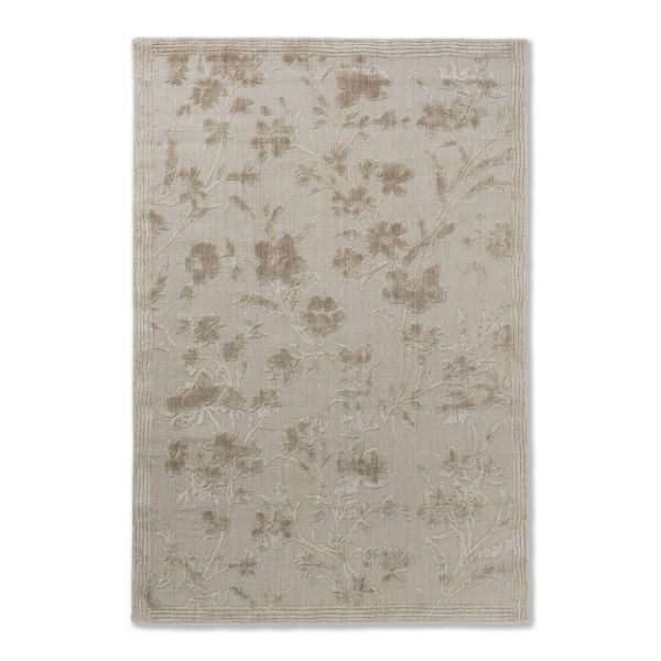 Rye Floral Jaquard 081901 Rug by Laura Ashley in Natural