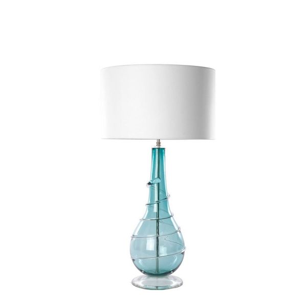 Ninevagh Crystal Glass Lamp by William Yeoward in Turquoise Blue