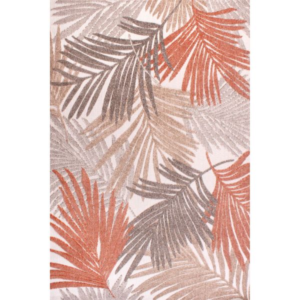 Outdoor Tropical D400A Botanical Palm Leaf Print rug in Terracotta