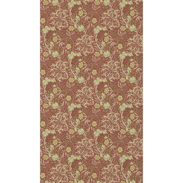 Seaweed Wallpaper 214712 by Morris & Co in Red Gold Yellow