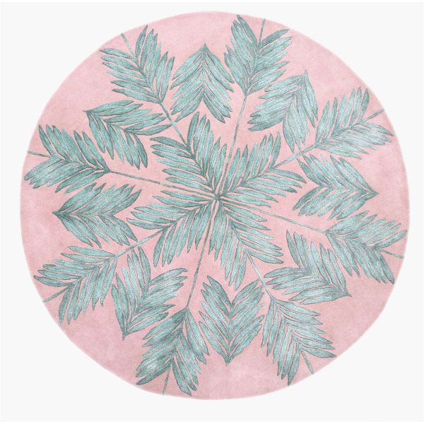 Cross My Palms Circle Rugs By Designer Matthew Williamson in Pink