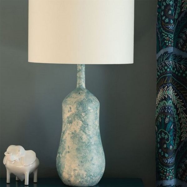 Laurita Ceramic Lamp by William Yeoward in Peacock Blue