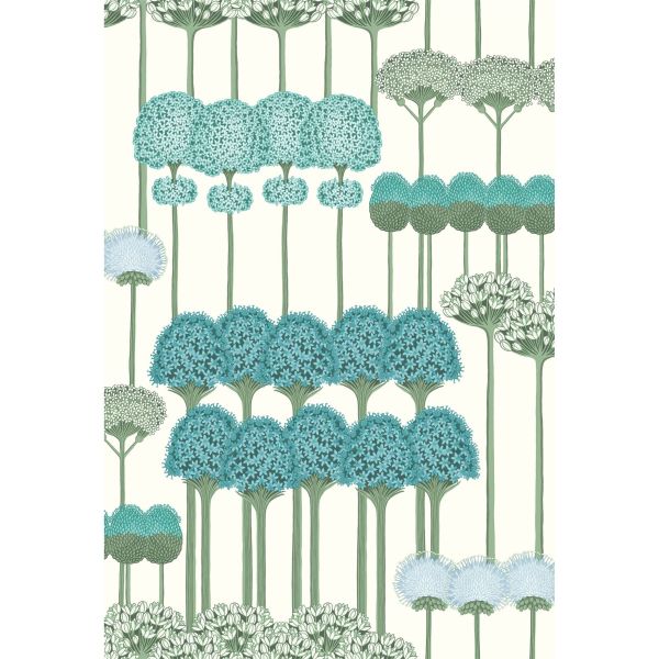 Allium Wallpaper 12035 by Cole & Son in Teal & Jade on White
