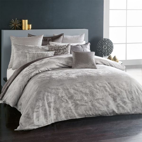 Donna Karan Luna Jacquard Bedding in Platinum Grey