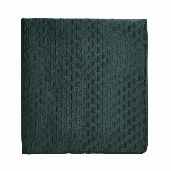 T Quilted Throw by Designer Ted Baker in Forest Green