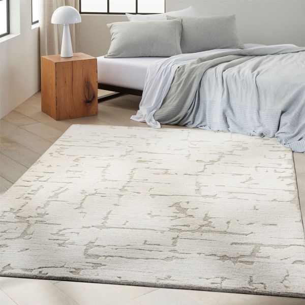 CK009 Sculptural SCL01 Abstract Rug by Calvin Klein in Ivory