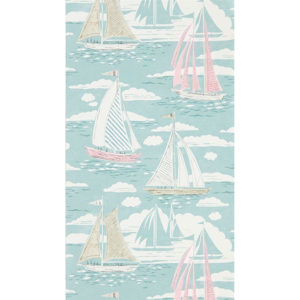 Sailor Wallpaper 216573 by Sanderson in Sky Blue