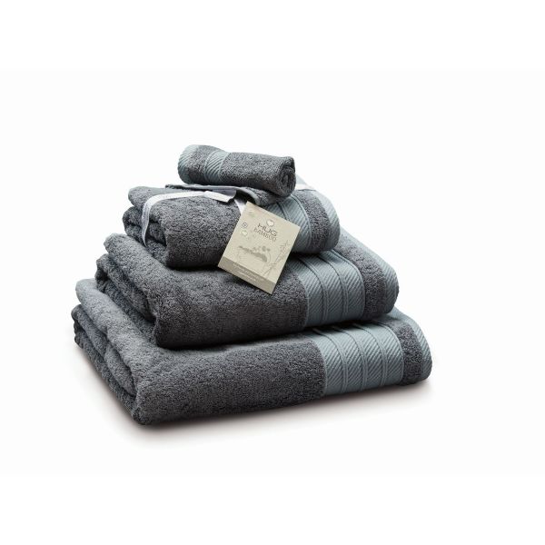 Luxury Bamboo Cotton Plain Towels in Graphite Grey
